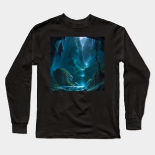 Shaengarne River Frosty Icewind Dale Waterfall Long Sleeve T-Shirt